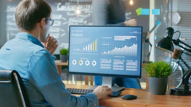 Businessperson on a computer